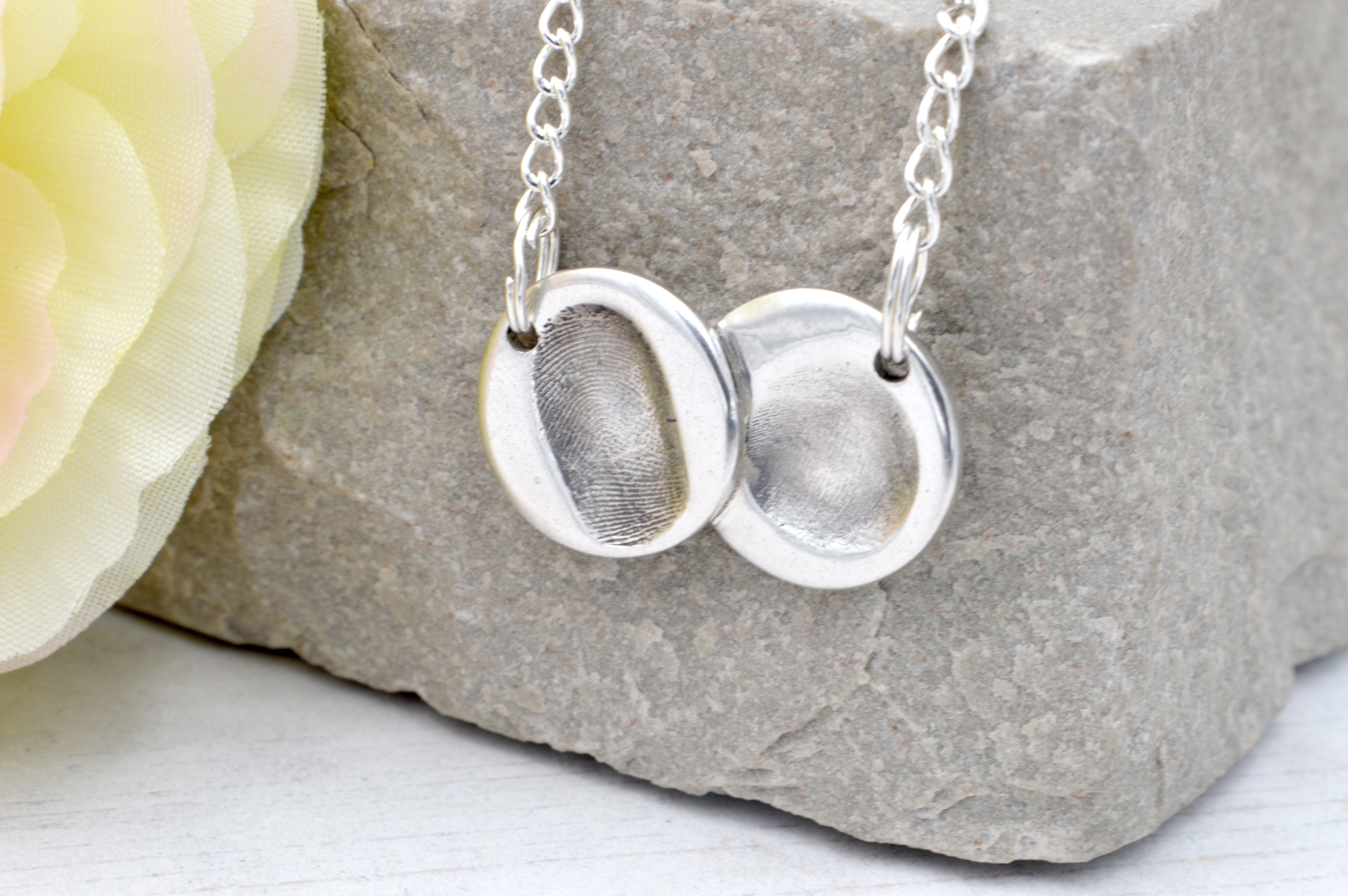 Fingerprint Overlapping Circle Necklace Home Itsy Bitsy Imprints