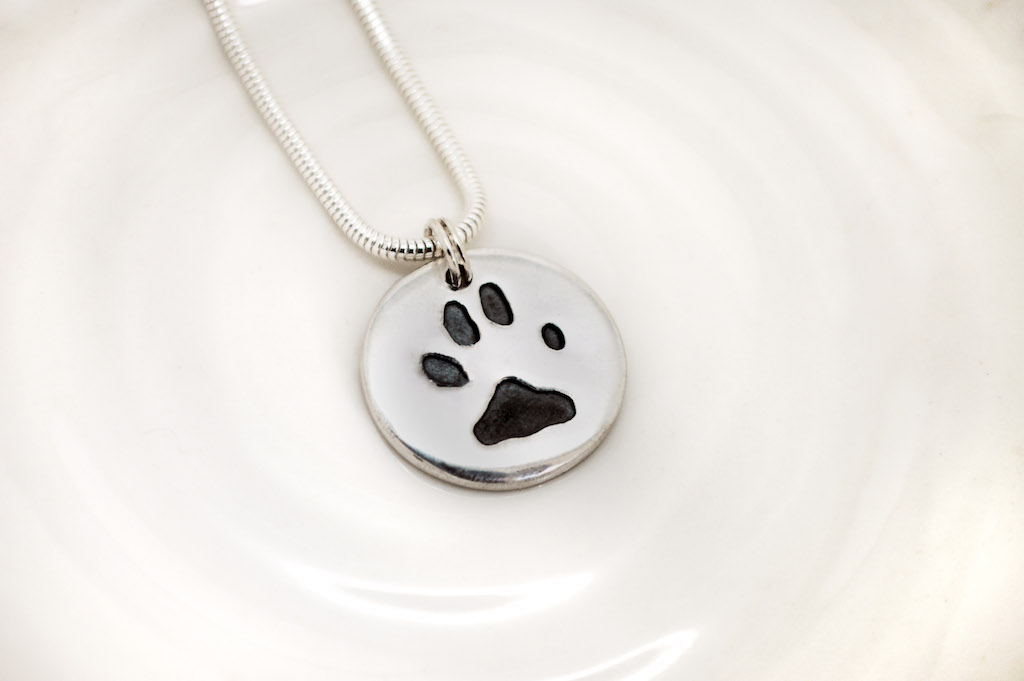 Pawprint Wavy Heart Necklace with Rose Gold - Little Fingers 'n' Toes