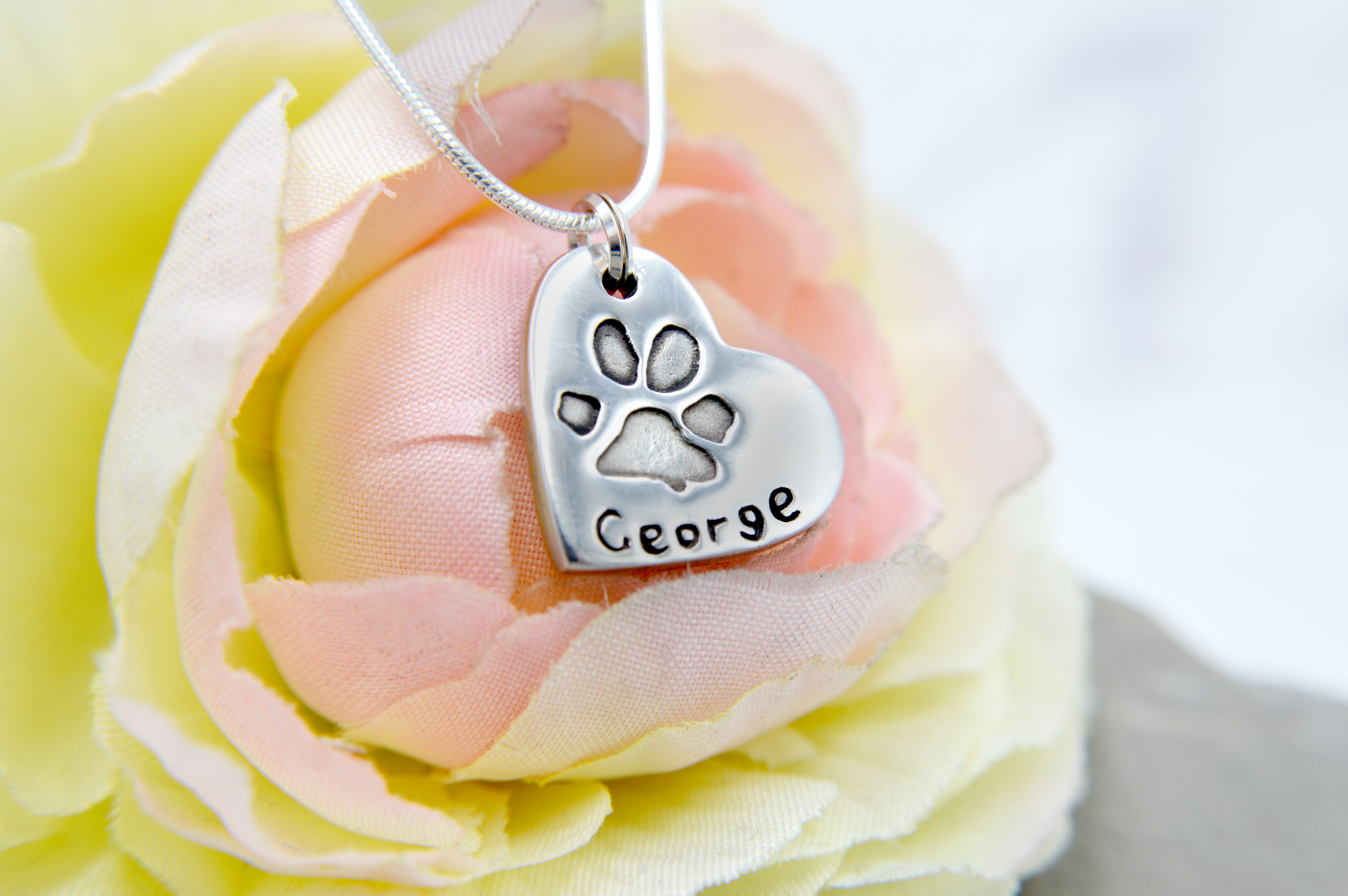 Actual Dog Paw Necklace, Engraved in Sterling Silver, Personalised With  Name of Pet - Etsy